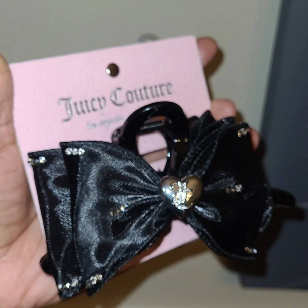 Juicy Couture Black Bow with Silver Heart